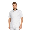 Bluza kucharska biała krótki rękaw wstawki czarne roz.3XL – bluza kucharska – odzież gastronomiczna